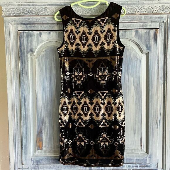 CARMEN by Carmen Marc Valvo Sequin Cocktail Dress - M - Picture 2 of 10